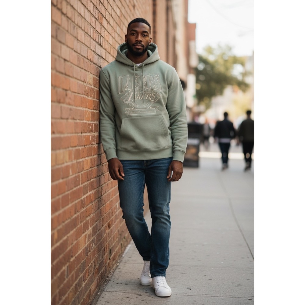 NBA Ultra Game Los Angeles Lakers Reigning Champ Hoodie Olive VHMI262F Mens M